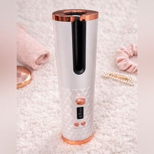 Automatic Cordless Hair Curler – White & Rose Gold